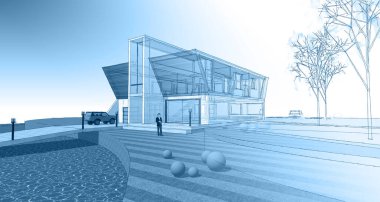 mimari konsept ev 3D görüntüleme