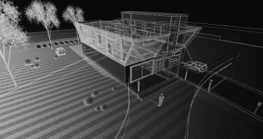 mimari konsept ev 3D görüntüleme