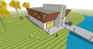 mimari konsept ev 3D görüntüleme