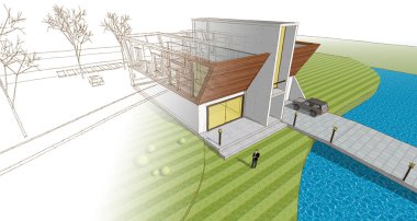 mimari konsept ev 3D görüntüleme