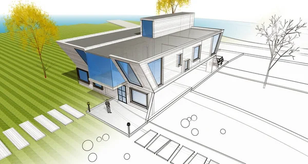 mimari konsept ev 3D görüntüleme