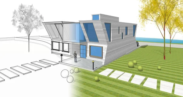 mimari konsept ev 3D görüntüleme