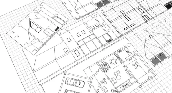 Plan Projet Maison Façades Plan — Photo