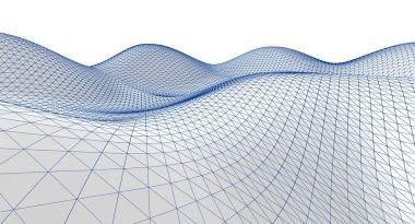soyut geometri dalgalı yüzey 3 boyutlu illüstrasyon