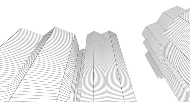 soyut mimari modülü 3d oluşturma