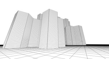 soyut mimari modülü 3d oluşturma