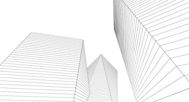 soyut mimari 3d çizim