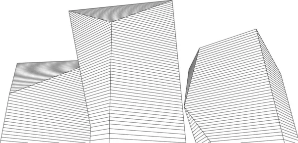 Abstrakt Arkitektur Illustration Skiss — Stock vektor