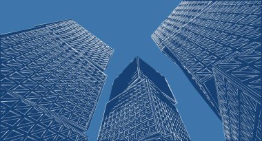 soyut küp mimarisi 3d çizim