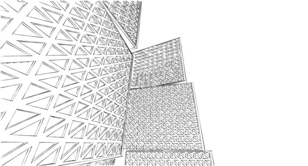 抽象立方体结构3D示意图 — 图库照片