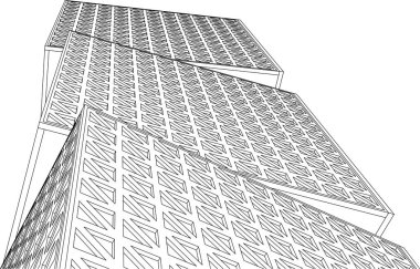 soyut mimari 3d çizim