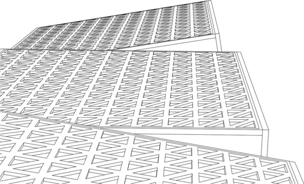 抽象建筑3D示意图 — 图库矢量图片