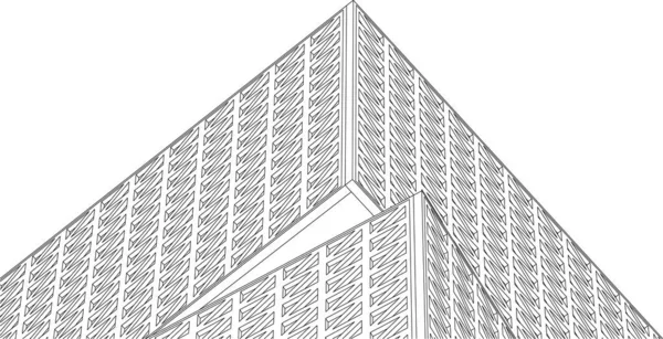 抽象建筑3D示意图 — 图库矢量图片