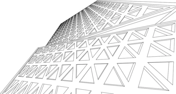 抽象建筑3D示意图 — 图库矢量图片