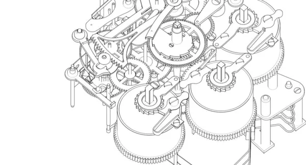 Винтажная Иллюстрация Часового Механизма — стоковое фото