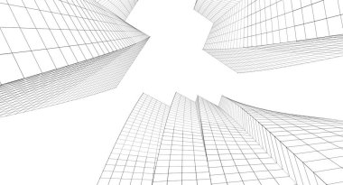 soyut mimari 3d resimleme arkaplanı