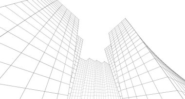 soyut mimari 3d resimleme arkaplanı