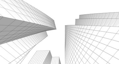 soyut mimari 3d resimleme arkaplanı