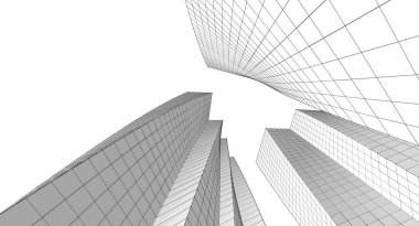 soyut mimari 3d resimleme arkaplanı