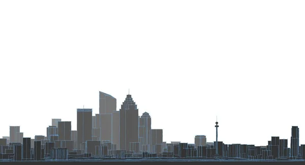 Modern Stad Panorama Illustration — Stockfoto