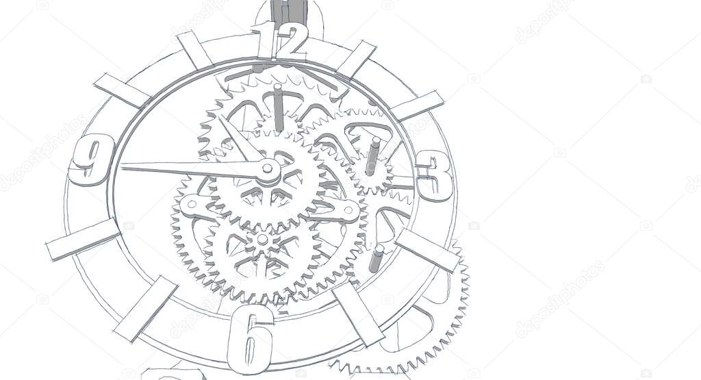 clock graphic symbol 3d illustration