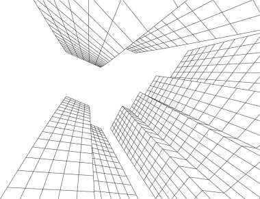 soyut mimari 3d resimleme arkaplanı