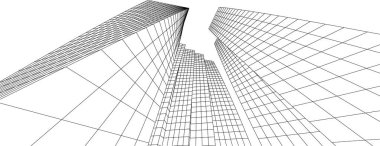 soyut mimari 3d resimleme arkaplanı