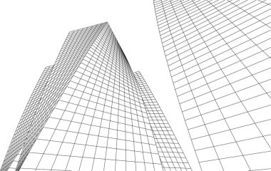 soyut mimari 3d resimleme arkaplanı