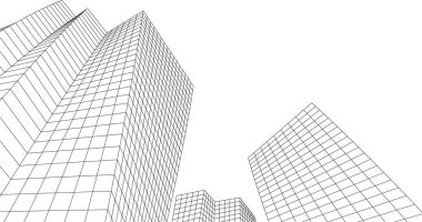 soyut mimari 3d resimleme arkaplanı