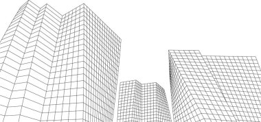 soyut mimari 3d resimleme arkaplanı