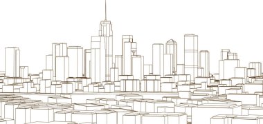 mimari peyzaj kenti 3D görüntüleme