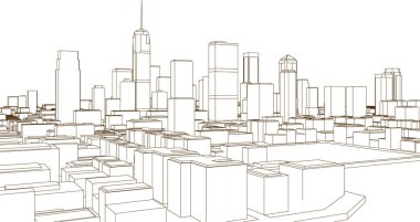 mimari peyzaj kenti 3D görüntüleme