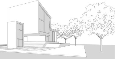 ev konsepti 3D mimari çizim