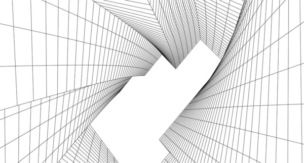 抽象建築3Dイラスト背景 — ストックベクタ