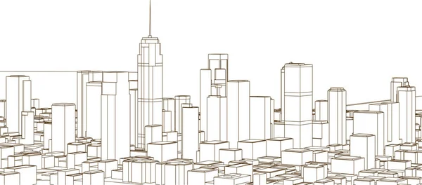 建筑景观城3D渲染 — 图库矢量图片