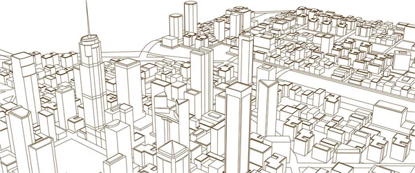 建筑景观城3D渲染 — 图库矢量图片