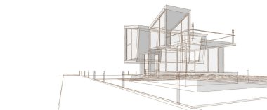 ev konsepti 3D mimari çizim