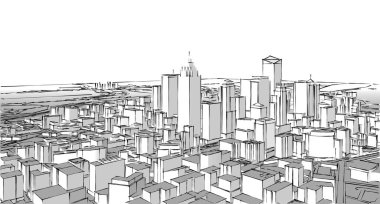 mimari peyzaj kenti 3D görüntüleme