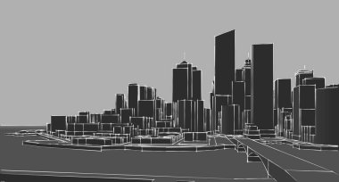 mimari peyzaj kenti 3D görüntüleme