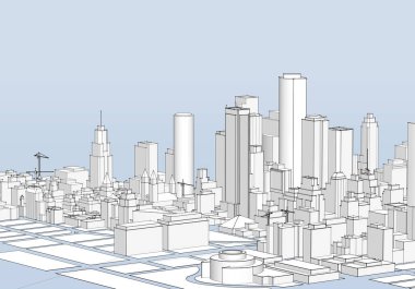 mimari peyzaj kenti 3D görüntüleme