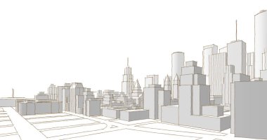 mimari peyzaj kenti 3D görüntüleme