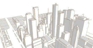 mimari peyzaj kenti 3D görüntüleme