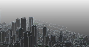 mimari peyzaj kenti 3D görüntüleme