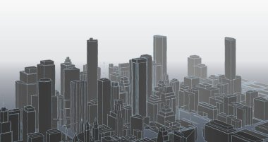 mimari peyzaj kenti 3D görüntüleme