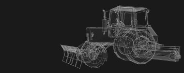  Traktör grafik çizimi 3d illüstrasyon