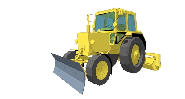 Traktor Grafisk Skiss Illustration — Stockfoto