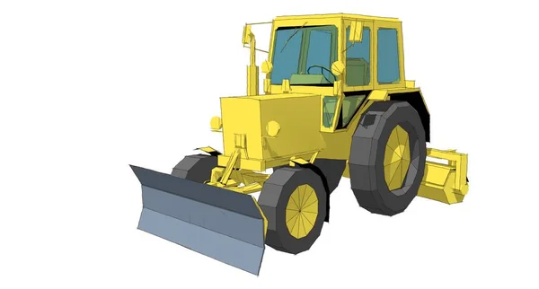 Grafický Náčrt Traktoru Ilustrace — Stock fotografie