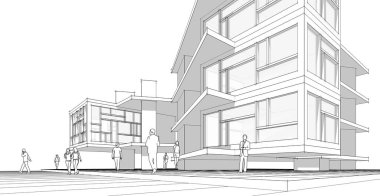 modern ev inşaatı 3D görüntüleme