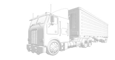 kamyon taslak taşıma 3D illüstrasyon