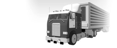 kamyon taslak taşıma 3D illüstrasyon